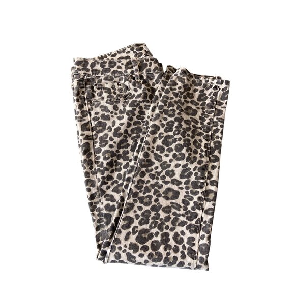 Ann Taylor Loft Womens  Jeans Size 4 Leopard Print Skinny Mob Wife Y2K - Picture 1 of 9